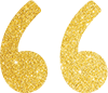 left quotation marks in metallic gold