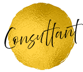 Consultant written on gold paint circle