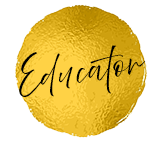 Educator written on gold paint circle